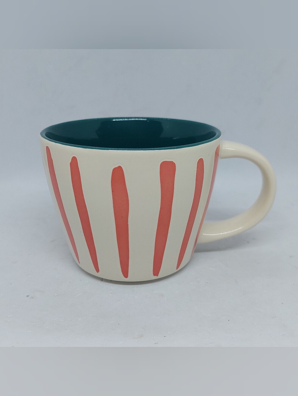 Opalhouse Stoneware Coffe Mug Stripes Coral Cream Cup Teal Interior Target 16 Oz